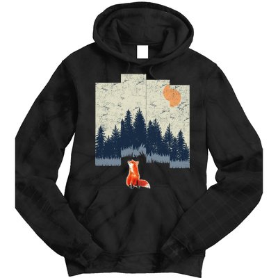 Fox Distorted Forrest  Tie Dye Hoodie