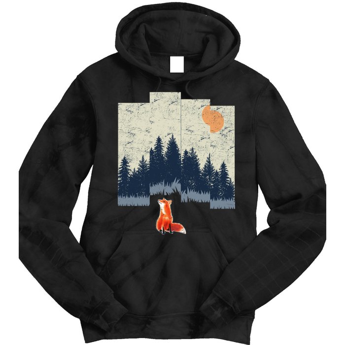 Fox Distorted Forrest  Tie Dye Hoodie