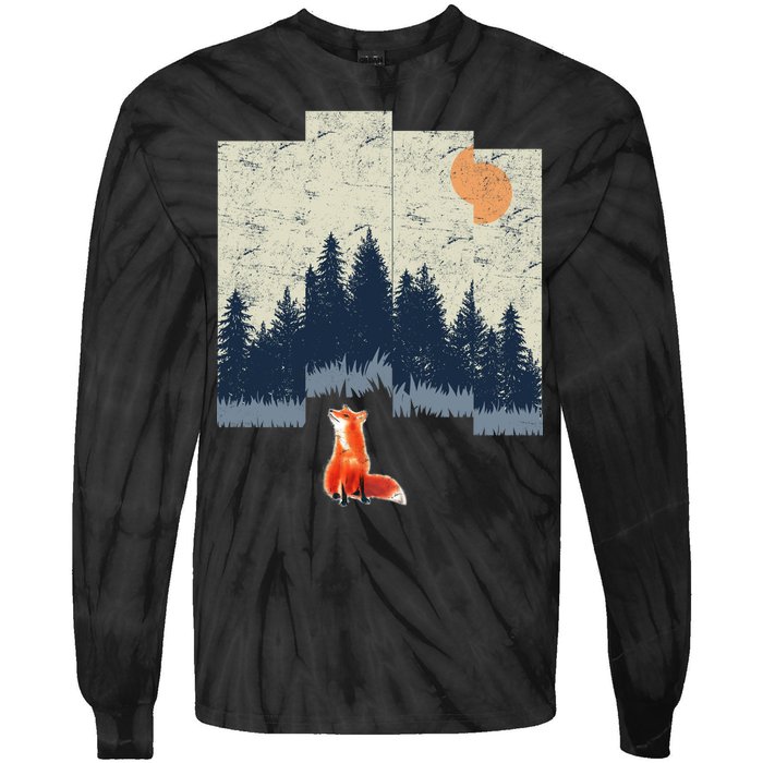 Fox Distorted Forrest  Tie-Dye Long Sleeve Shirt