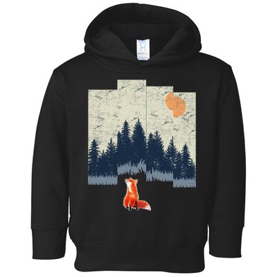 Fox Distorted Forrest  Toddler Hoodie