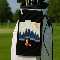 Fox Distorted Forrest  Golf Towel