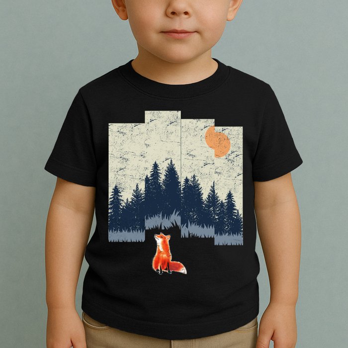 Fox Distorted Forrest  Toddler T-Shirt