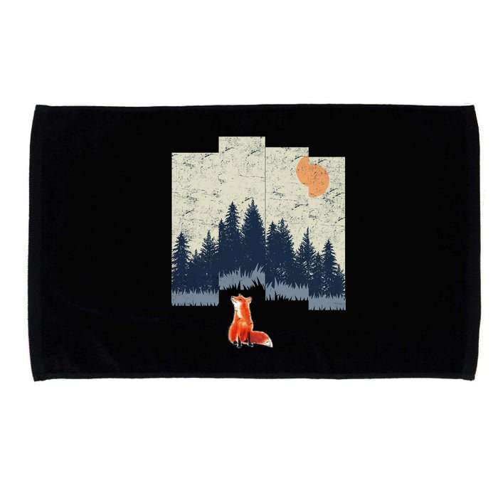Fox Distorted Forrest  Microfiber Hand Towel