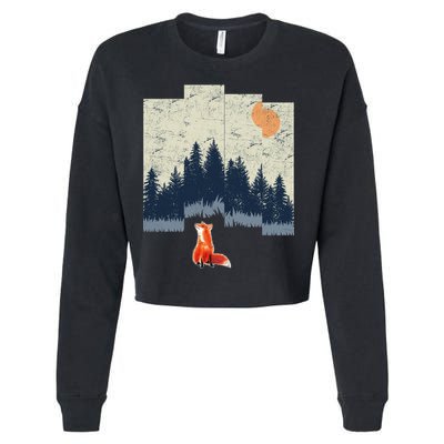 Fox Distorted Forrest  Cropped Pullover Crew