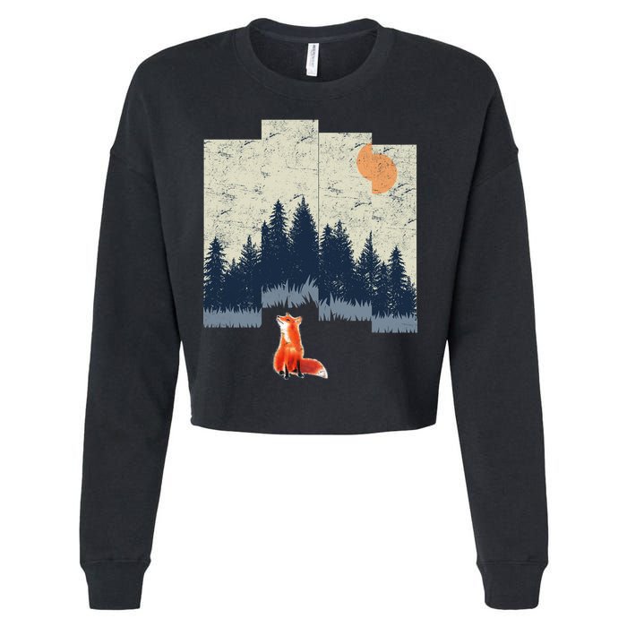 Fox Distorted Forrest  Cropped Pullover Crew
