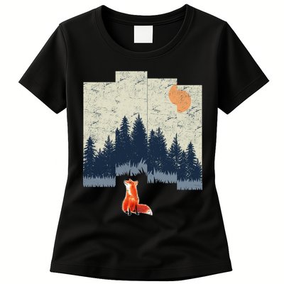 Fox Distorted Forrest  Womens T-Shirt