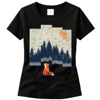 Fox Distorted Forrest  Womens T-Shirt