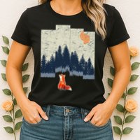 Fox Distorted Forrest  Womens T-Shirt