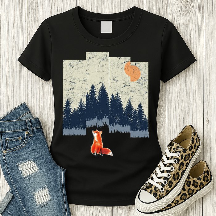 Fox Distorted Forrest  Womens T-Shirt
