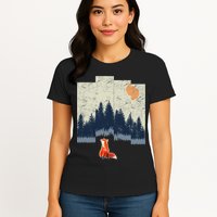 Fox Distorted Forrest  Womens T-Shirt