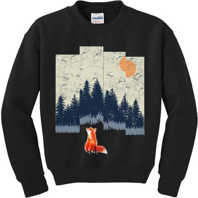 Fox Distorted Forrest  Kids Sweatshirt