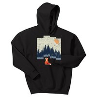 Fox Distorted Forrest  Kids Hoodie