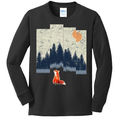 Fox Distorted Forrest  Kids Long Sleeve Shirt