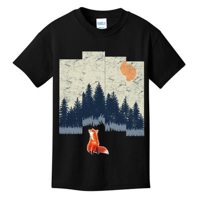 Fox Distorted Forrest  Kids T-Shirt
