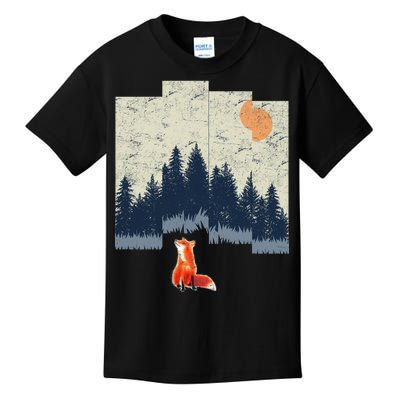 Fox Distorted Forrest  Kids T-Shirt