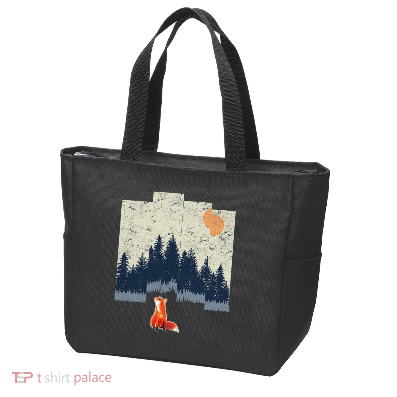 Fox Distorted Forrest  Zip Tote Bag
