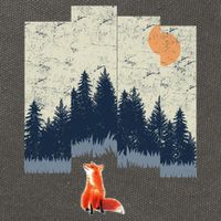 Fox Distorted Forrest  Cotton Canvas Backpack
