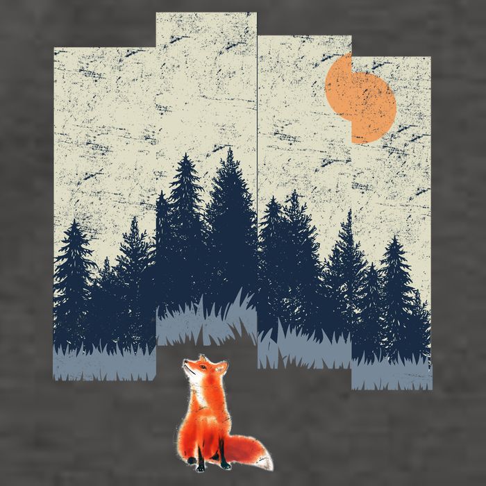 Fox Distorted Forrest  Vector Backpack