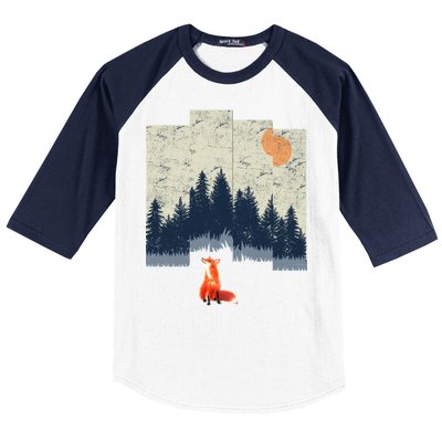 Fox Distorted Forrest  Baseball Sleeve Shirt