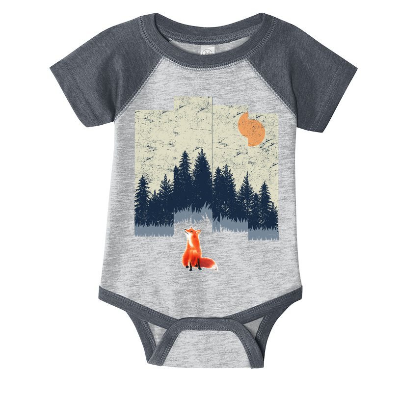 Fox Distorted Forrest  Infant Baby Jersey Bodysuit
