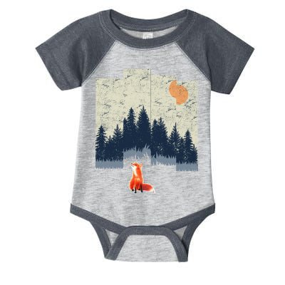 Fox Distorted Forrest  Infant Baby Jersey Bodysuit