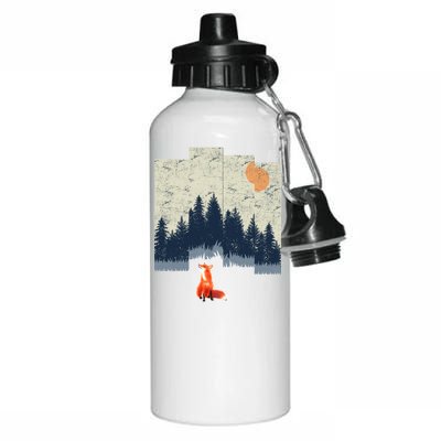 Fox Distorted Forrest  Aluminum Water Bottle