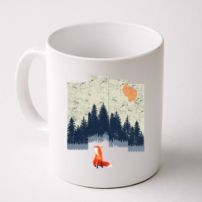 Fox Distorted Forrest  Coffee Mug