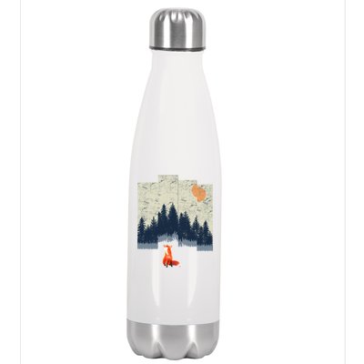 Fox Distorted Forrest  Stainless Steel Insulated Water Bottle