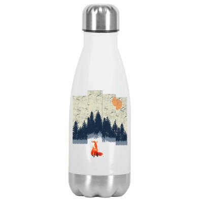 Fox Distorted Forrest  Stainless Steel Insulated Water Bottle