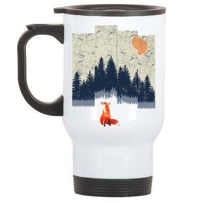 Fox Distorted Forrest  Stainless Steel Travel Mug