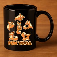 Fox Yoga 11oz C Handle Ceramic Mug