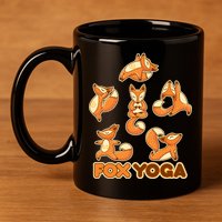 Fox Yoga 11oz C Handle Ceramic Mug
