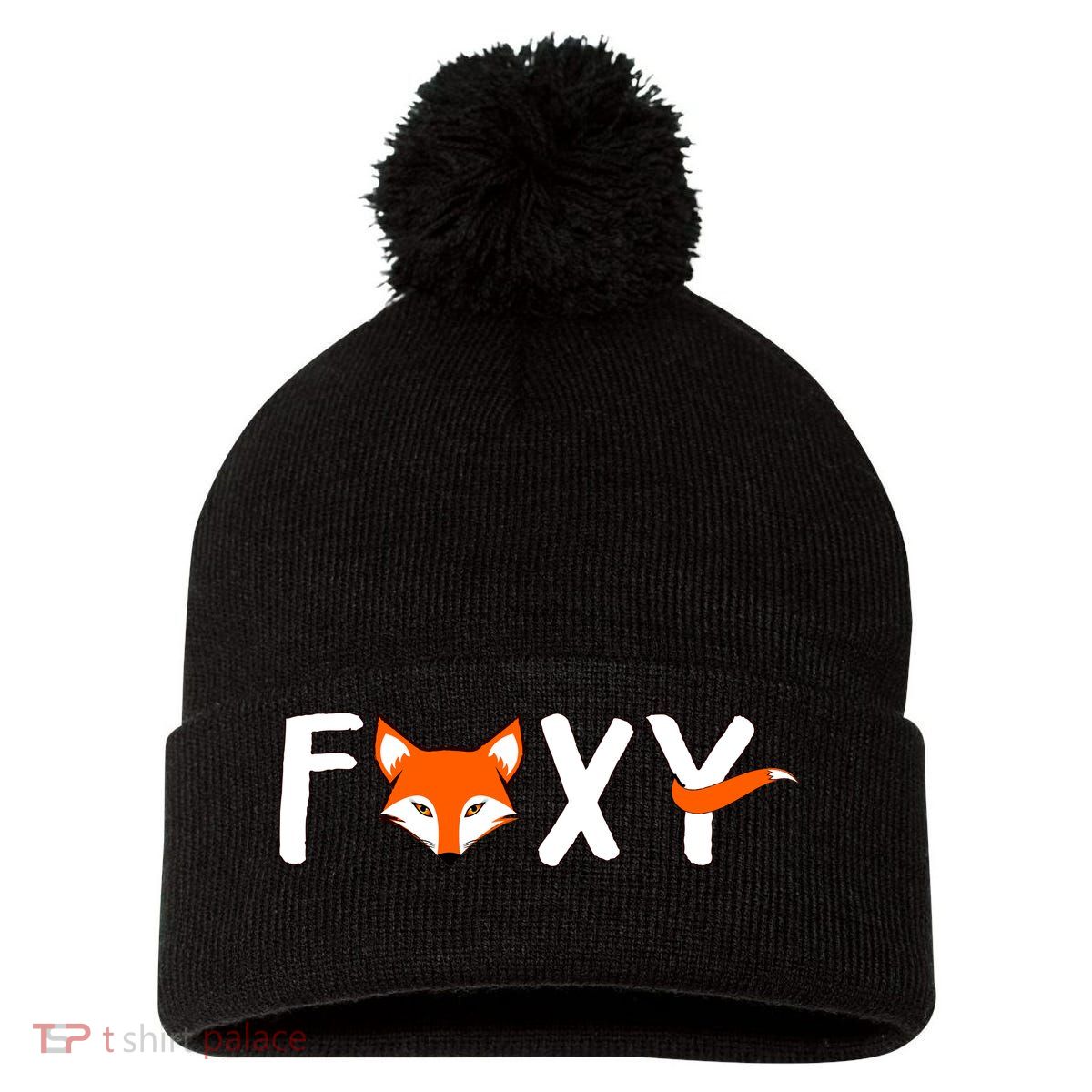 Foxy Pom Pom 12in Knit Beanie