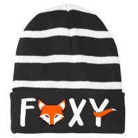 Foxy Striped Beanie with Solid Band