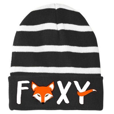 Foxy Striped Beanie with Solid Band