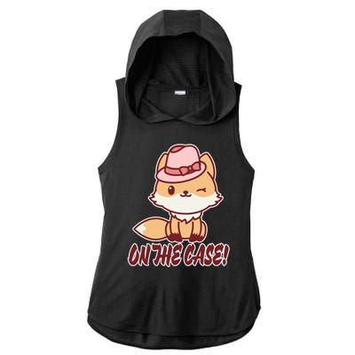 Foxy On That Case Cute Fox Ladies PosiCharge Tri-Blend Wicking Draft Hoodie Tank