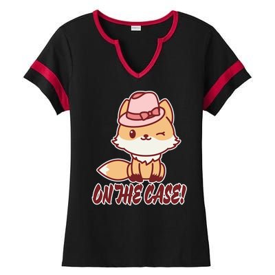 Foxy On That Case Cute Fox Ladies Halftime Notch Neck Tee