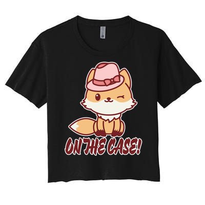 Foxy On That Case Cute Fox Women's Crop Top Tee