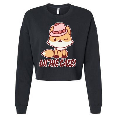 Foxy On That Case Cute Fox Cropped Pullover Crew