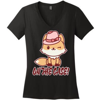 Foxy On That Case Cute Fox Women's V-Neck T-Shirt