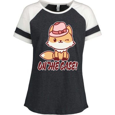 Foxy On That Case Cute Fox Enza Ladies Jersey Colorblock Tee