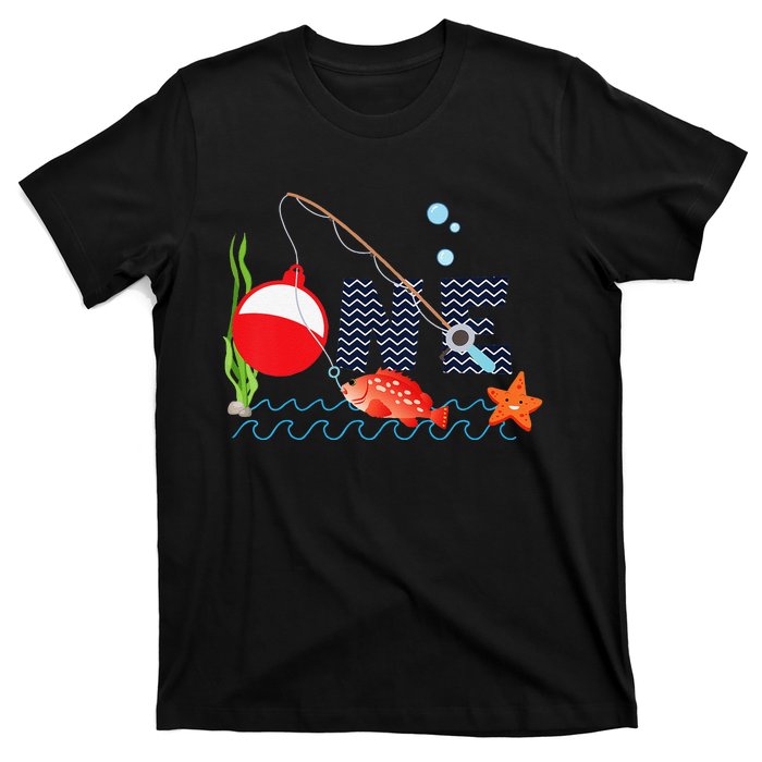 Fishing One Year Old 1st First Birthday Party Outfit T-Shirt