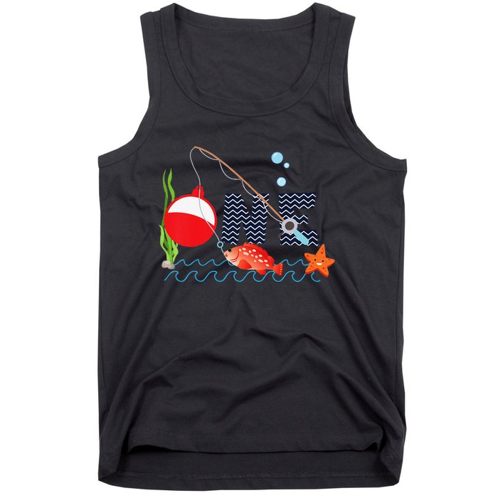 Fishing One Year Old 1st First Birthday Party Outfit Tank Top