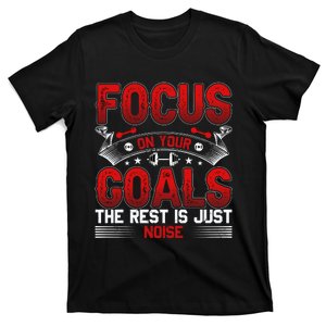 Focus On Your Goals Motivational Print T-Shirt