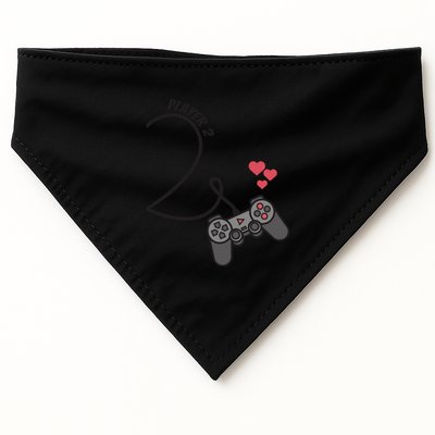 Funny Player 1 Player 2 Matching Gamer Couple Him Her Funny Gift USA-Made Doggie Bandana