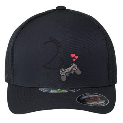 Funny Player 1 Player 2 Matching Gamer Couple Him Her Funny Gift Flexfit Unipanel Trucker Cap