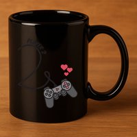 Funny Player 1 Player 2 Matching Gamer Couple Him Her Funny Gift 11oz C Handle Ceramic Mug