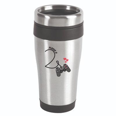 Funny Player 1 Player 2 Matching Gamer Couple Him Her Funny Gift 16oz Travel Tumbler