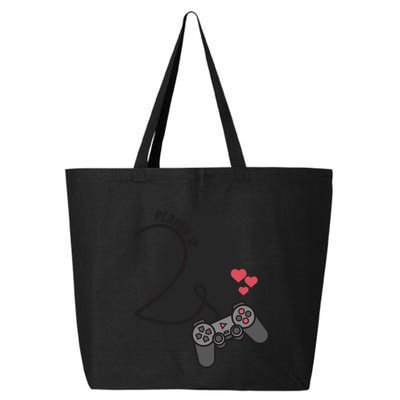 Funny Player 1 Player 2 Matching Gamer Couple Him Her Funny Gift 25L Jumbo Tote