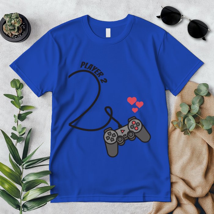 Funny Player 1 Player 2 Matching Gamer Couple Him Her Funny Gift Premium T-Shirt